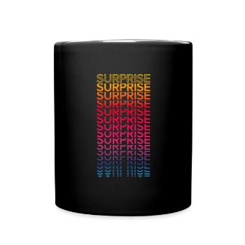 Retro Nostalgisch USA Stadt - Regenbogen Surprise - Tasse einfarbig - Schwarz - Vorne