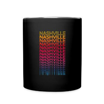 Retro Nostalgic USA City - Rainbow Nashville - Mug uni - noir - Devant