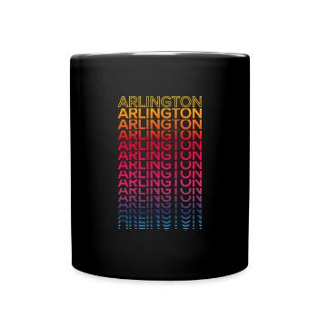 Retro Nostalgic USA City - Rainbow Arlington - Full Colour Mug - black - Front