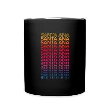 Retro Nostalgisch USA Stadt - Regenbogen Santa Ana - Tasse einfarbig - Schwarz - Vorne