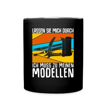Modellbau Retro Modellbauer - Tasse einfarbig - Schwarz - Vorne
