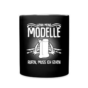 Modellbau Kleber Modellbauer - Tasse einfarbig - Schwarz - Vorne
