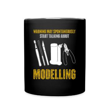 Modellbau Tabletop lustig Modellbauer - Tasse einfarbig - Schwarz - Vorne
