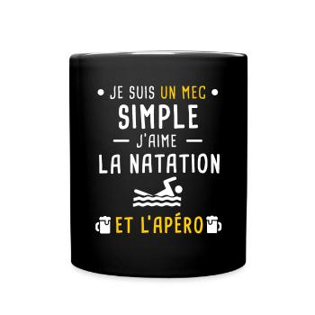 mec simple natation et apéro - Mug uni - noir - Devant