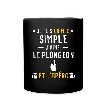mec simple plongeon et apéro - Mug uni - noir - Devant