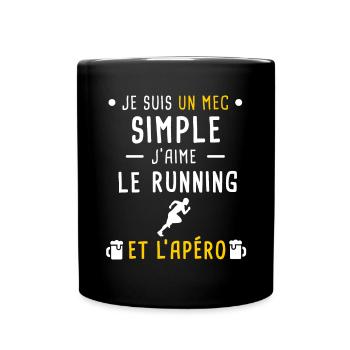 mec simple running et apéro - Mug uni - noir - Devant