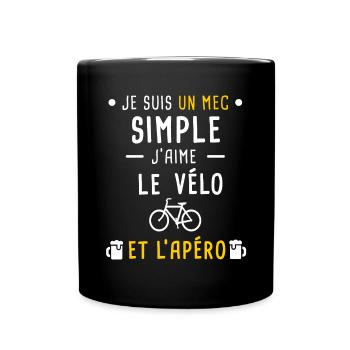 mec simple vélo et apéro - Mug uni - noir - Devant