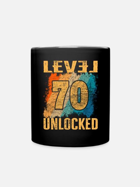 Geburtstag Geschenk Level Unlocked 70 Jahre - Tasse einfarbig - Schwarz