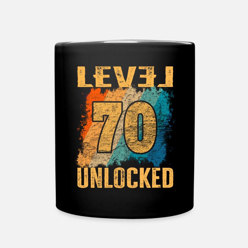 Geburtstag Geschenk Level Unlocked 70 Jahre - Tasse einfarbig - Schwarz