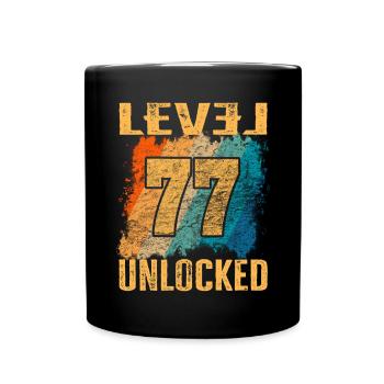 Niveau cadeau d’anniversaire débloqué 77 ans - Mug uni - noir - Devant