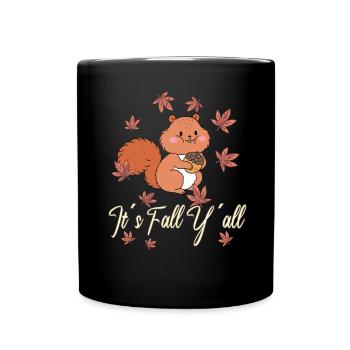 Dear Squirrels Thanksgiving Autumn All of You - Full Colour Mug - black - Front