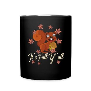 Dear Squirrels Thanksgiving Autumn All of You - Full Colour Mug - black - Front