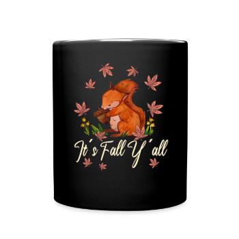 Dear Squirrels Thanksgiving Autumn All of You - Full Colour Mug - black - Front