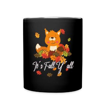 Dear Squirrels Thanksgiving Autumn All of You - Full Colour Mug - black - Front