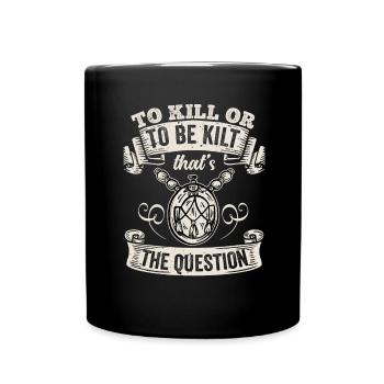 Schottischer Kilt Tracht - Schottenrock Schottland - Tasse einfarbig - Schwarz - Vorne