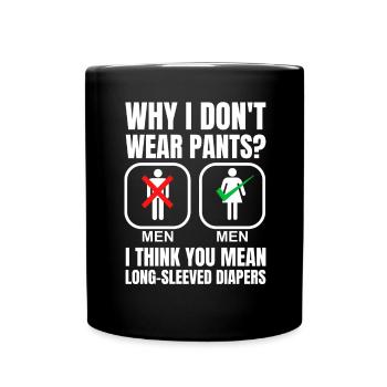 Schottischer Kilt Tracht - Schottenrock Schottland - Tasse einfarbig - Schwarz - Vorne