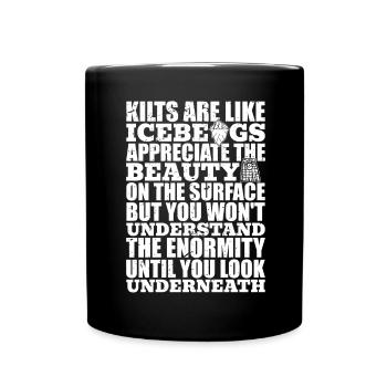 Schottischer Kilt Tracht - Schottenrock Schottland - Tasse einfarbig - Schwarz - Vorne