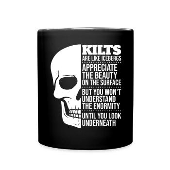 Schottischer Kilt Tracht - Schottenrock Schottland - Tasse einfarbig - Schwarz - Vorne