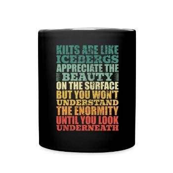 Schottischer Kilt Tracht - Schottenrock Schottland - Tasse einfarbig - Schwarz - Vorne