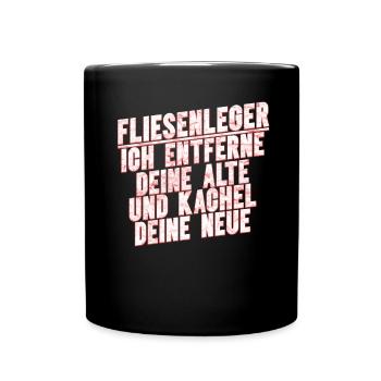 Fliesenleger Fliesen Handwerker - Tasse einfarbig - Schwarz - Vorne