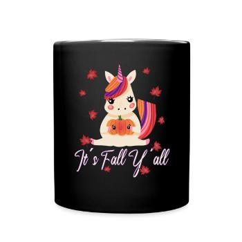 Chère Licorne Thanksgiving Automne - Mug uni - noir - Devant