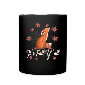 Dear Squirrels Thanksgiving Autumn All of You - Full Colour Mug - black - Front
