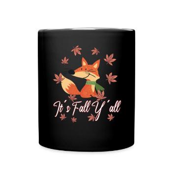 Liebe Fuchs Thanksgiving Herbst - Tasse einfarbig - Schwarz - Vorne