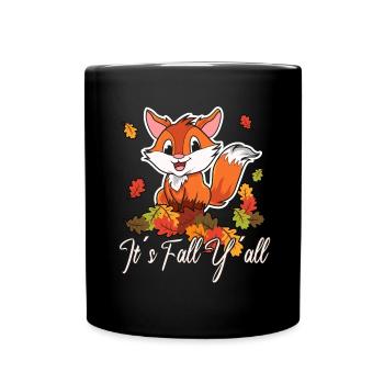 Liebe Fuchs Thanksgiving Herbst - Tasse einfarbig - Schwarz - Vorne