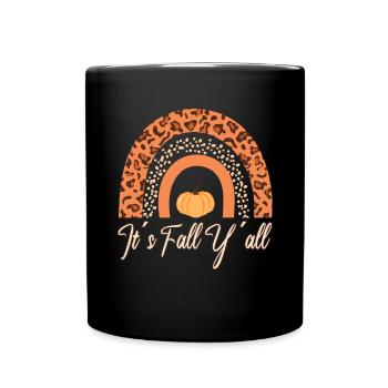 Autumn Rainbow Thanksgiving Pumpkin - Full Colour Mug - black - Front