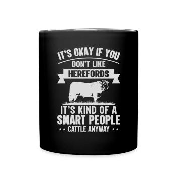 Personnes intelligentes - Cow Herefords - Mug uni - noir - Devant