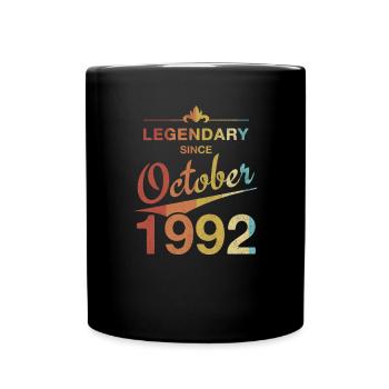 30th birthday Legendary October 1992 Vintage 92 - Full Colour Mug - black - Front