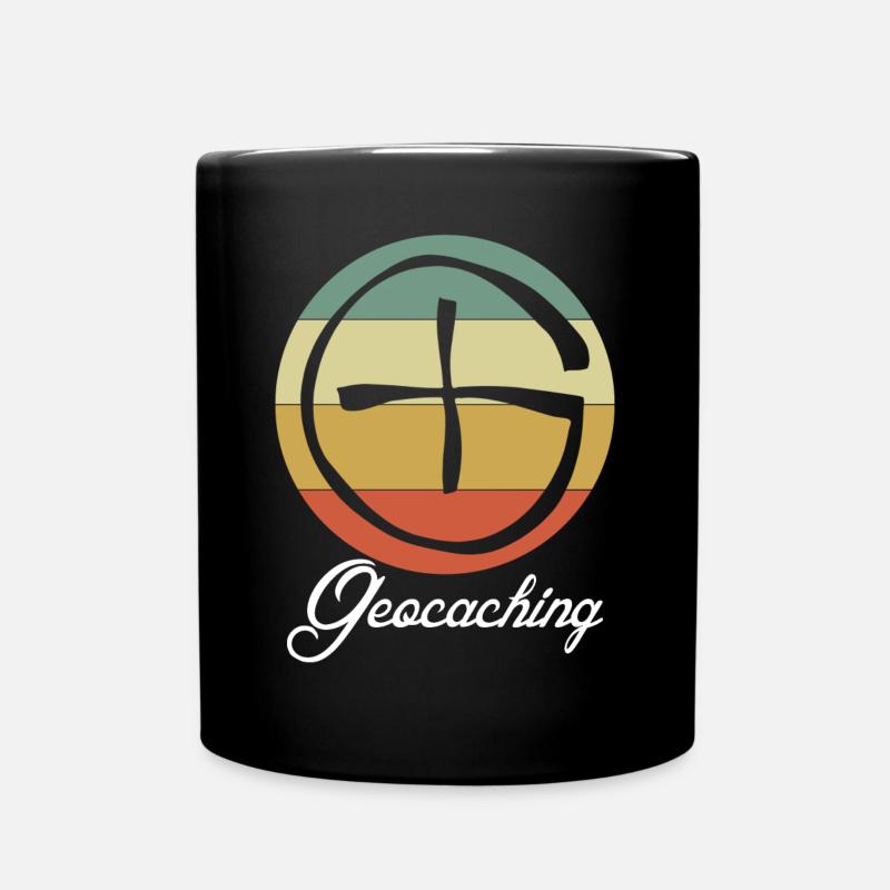 Géocacher rétro Geocache - Mug uni - noir