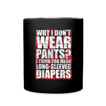 Schottischer Kilt Tracht Spruch - Schottenrock - Tasse einfarbig - Schwarz - Vorne