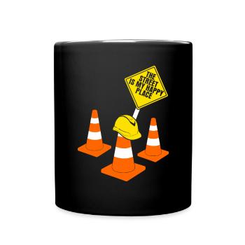 Construction de routes Constructeurs routiers Gardes routiers - Mug uni - noir - Devant