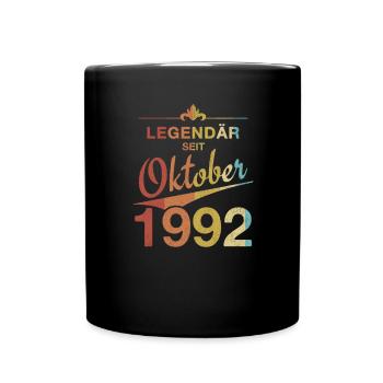 Legendär 30. Geburtstag Oktober 1992 Jahrgang 92 - Tasse einfarbig - Schwarz - Vorne