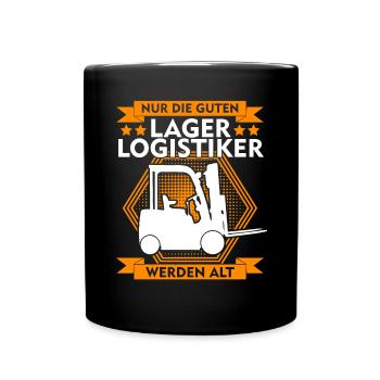 Lagerist Fachkraft für Lagerlogistik - Tasse einfarbig - Schwarz - Vorne