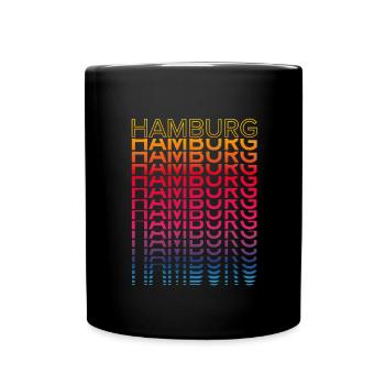 Retro Nostalgic City - Rainbow Hamburg - Full Colour Mug - black - Front