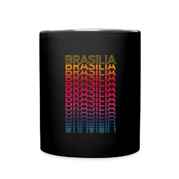 Retro Nostalgic City - Rainbow Brasilia - Full Colour Mug - black - Front