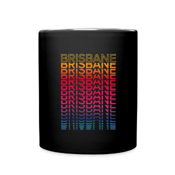 Retro Nostalgic City - Rainbow Brisbane - Full Colour Mug - black - Front
