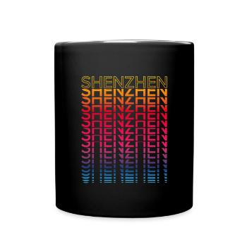 Retro Nostalgic City - Rainbow Shenzhen - Full Colour Mug - black - Front