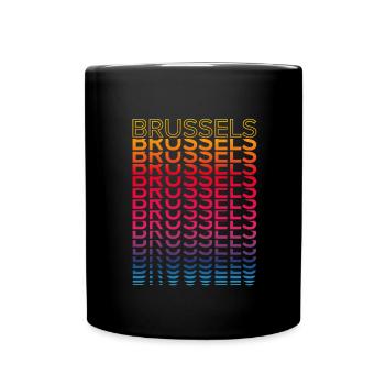 Ville rétro nostalgique - Rainbow Brussels - Mug uni - noir - Devant