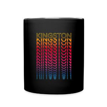 Retro Nostalgisch Stadt - Regenbogen Kingston - Tasse einfarbig - Schwarz - Vorne