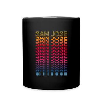 Retro Nostalgic City - Rainbow San Jose - Full Colour Mug - black - Front