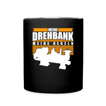 Zerspaner Dreher Zerspanungsmechaniker - Tasse einfarbig - Schwarz - Vorne