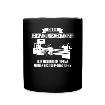 Zerspanungsmechaniker Zerspaner Dreher - Tasse einfarbig - Schwarz - Vorne