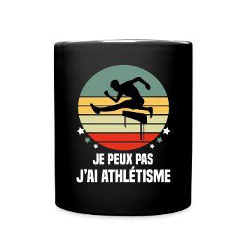 je peux pas j'ai athlétisme athléte vintage retro - Mug uni - noir - Devant