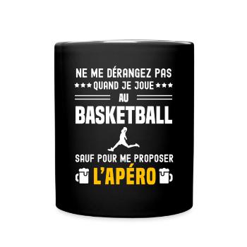 basketball joueur ne dérangez pas sauf apéro - Mug uni - noir - Devant