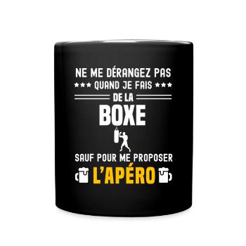 boxe ne dérangez pas sauf apéro - Mug uni - noir - Devant