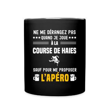 course de haies ne dérangez pas sauf apéro - Mug uni - noir - Devant