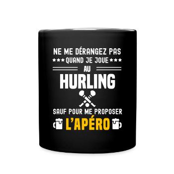 hurling ne dérangez pas sauf apéro - Mug uni - noir - Devant